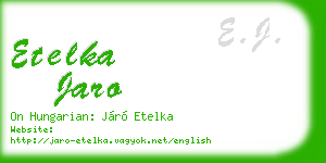 etelka jaro business card